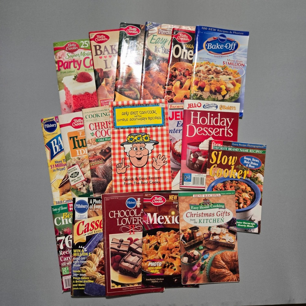 Vintage Cookbook Lot 18 Mixed Pillsbury Jell-O‎ Taste of Home Southern Recipes